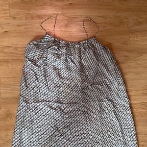 Vince Blue and Yellow Geometric Silk Dress